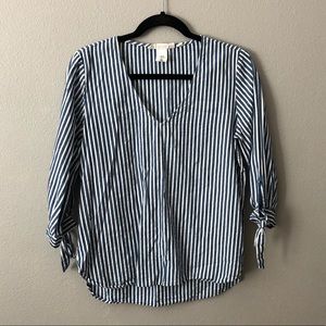 Blue & White Striped Blouse